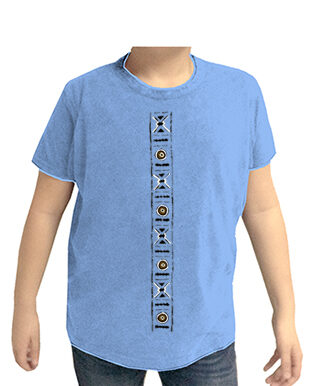 Camiseta manga corta básica infantil motivo bogolan - 4